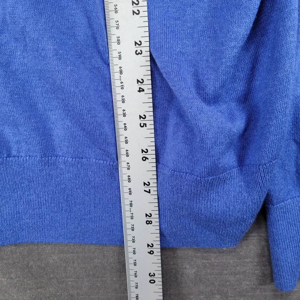 Banana Republic Luxury‎ Blend V Neck Sweater Mens XL Blue Silk Cotton Cashmere